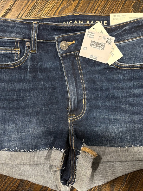 American Eagle Outfitters Denim - American Eagle Outfitters Women's Dark Indigo Rolled Hem Denim Shorts